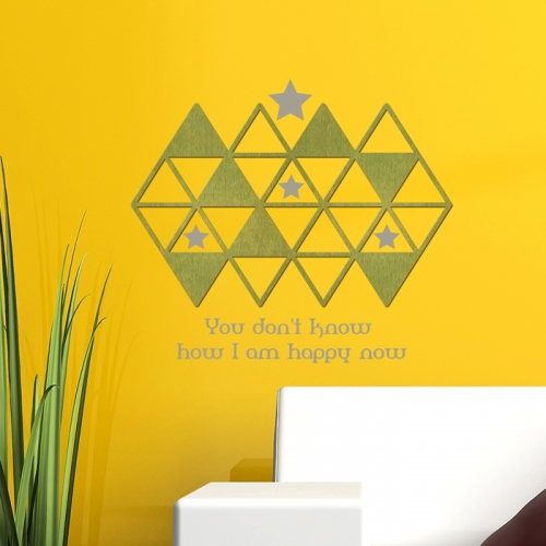 우드스티커- 트라이앵글 (컬러완제) W476 포인트 입체