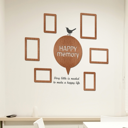 우드스티커- 해피메모리 (컬러완제) 포토 프레임 W478