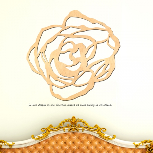 우드스티커- 장미 (반제품) 꽃플라워 W483 입체포인트/ 반제품(우드)+그레이(시트)