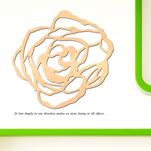 우드스티커- 장미 (반제품) 꽃플라워 W483 입체포인트/ 반제품(우드)+그레이(시트)