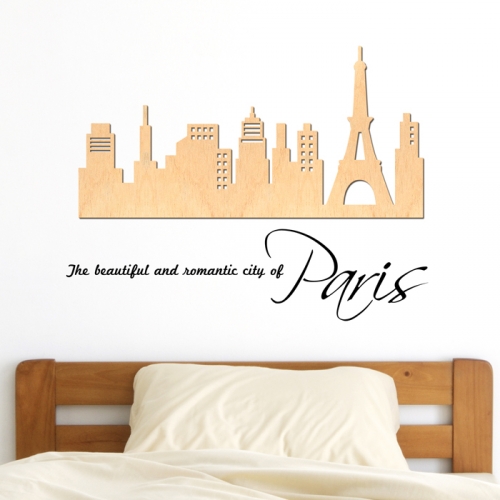 우드스티커- 파리풍경 (반제품) 시티 W485 입체포인트/ 반제품(우드)+블랙