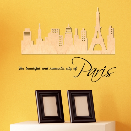 우드스티커- 파리풍경 (반제품) 시티 W485 입체포인트/ 반제품(우드)+블랙
