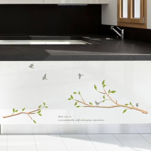 우드스티커- 나무가지 (반제품) W489 포인트 월데코/ 반제품(우드)+라.올리브(잎)+라.그레이(글자)