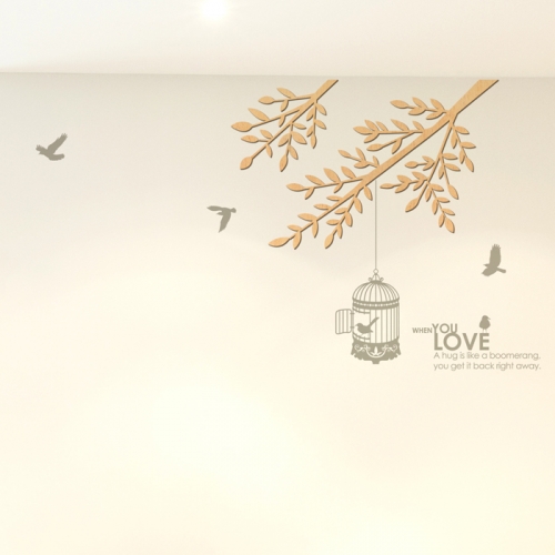 우드스티커- 바람가지 (반제품) 나무 W491 입체포인트/ 반제품(우드)+라.그레이(시트)