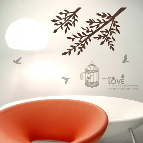 우드스티커- 바람가지 (컬러완제) 나무 W492 월데코