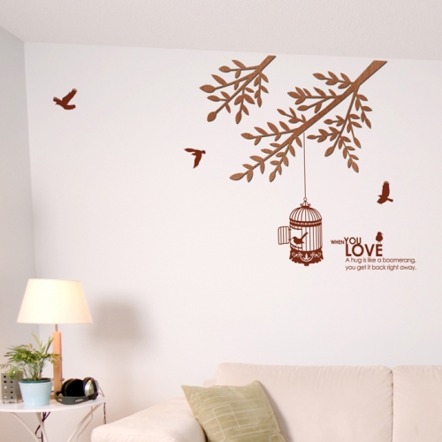 우드스티커- 바람가지 (컬러완제) 나무 W492 월데코