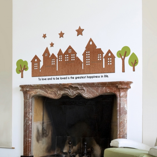 우드스티커- 유럽마을 (컬러완제) W498 포인트 월데코