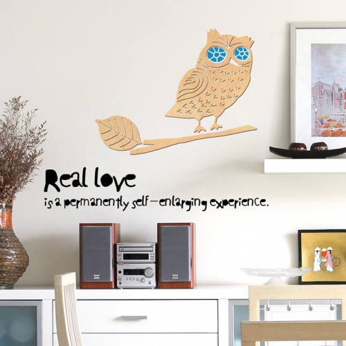 우드스티커- 부엉이 (반제품) 캐릭터 W501 입체포인트/ 반제품(부엉이)+딥블루(눈)+블랙(글자)