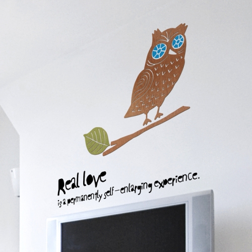 우드스티커- 부엉이 (컬러완제) 캐릭터 W502 포인트