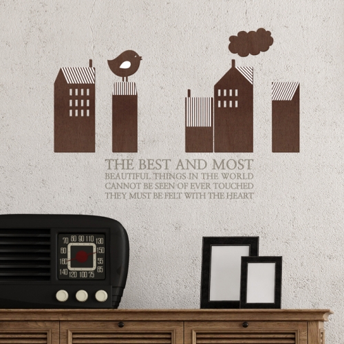 우드스티커- 네모마을 (컬러완제) 건물 W508 포인트