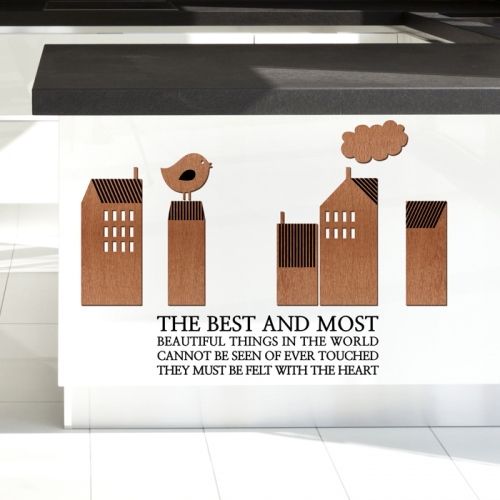 우드스티커- 네모마을 (컬러완제) 건물 W508 포인트