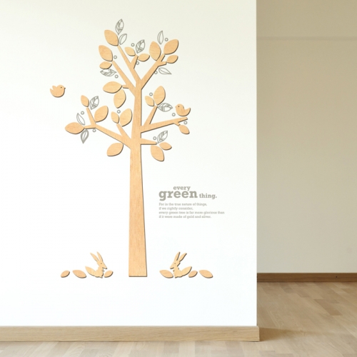 우드스티커- 스프링데이 (반제품) 나무 W523 포인트/ 반제품(우드)+라.그레이(시트)