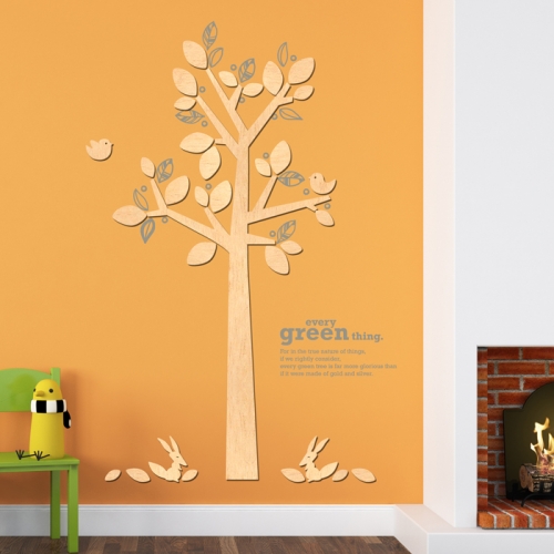 우드스티커- 스프링데이 (반제품) 나무 W523 포인트/ 반제품(우드)+라.그레이(시트)