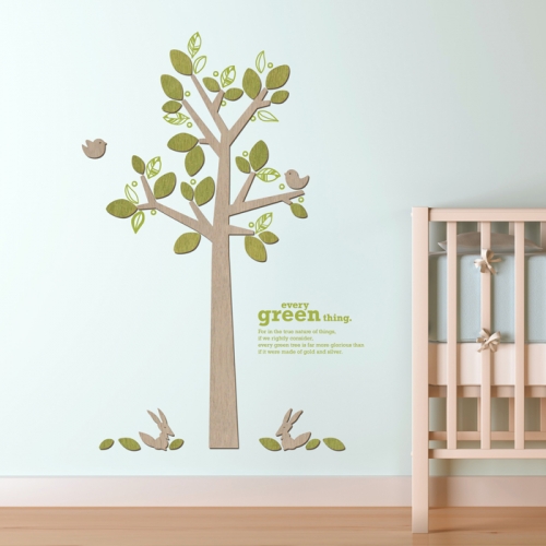 우드스티커- 스프링데이 (컬러완제) 나무 W524 월데코