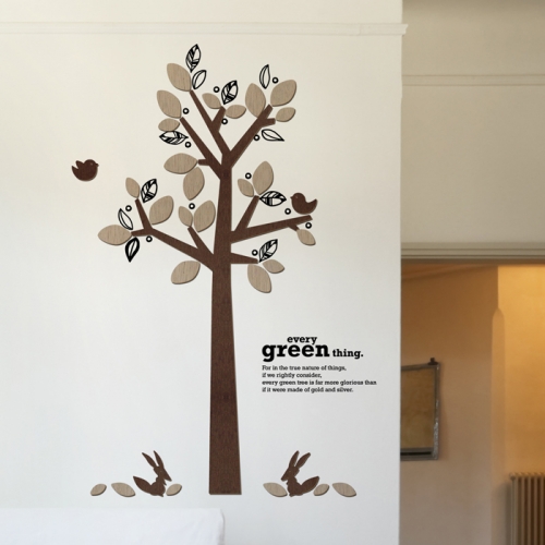 우드스티커- 스프링데이 (컬러완제) 나무 W524 월데코