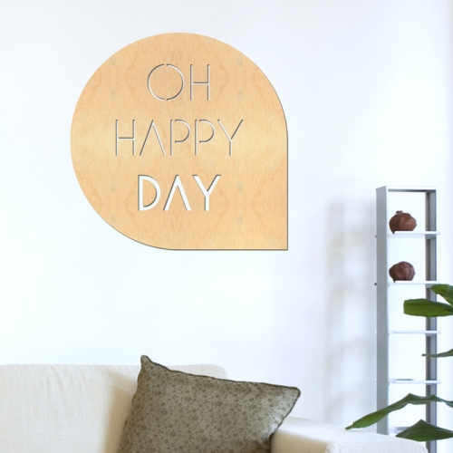 우드스티커- 오해피데이 (반제품) 레터링 W525 입체/ 반제품(우드)