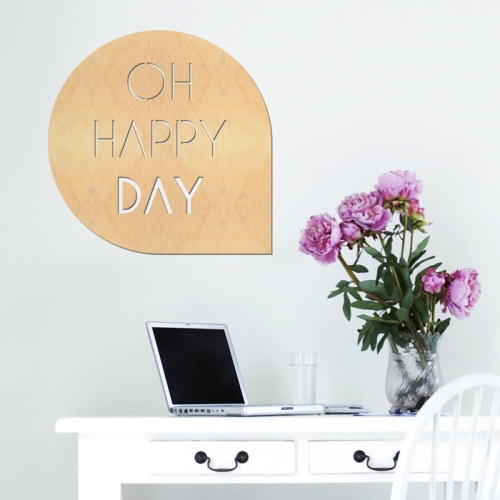 우드스티커- 오해피데이 (반제품) 레터링 W525 입체/ 반제품(우드)