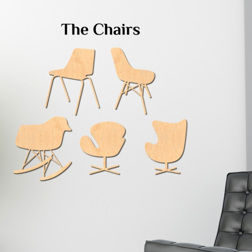 우드스티커- 더체어스 (반제품) 의자 W527 데코 입체/ 반제품(우드)+블랙(시트)