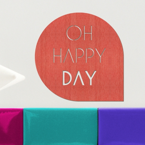 우드스티커- 오해피데이 (컬러완제) 레터링 W526 데코
