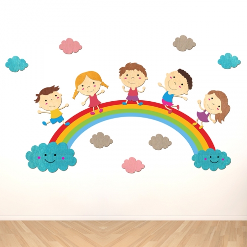 우드스티커- 무지개나라 W539 아이방 어린이집