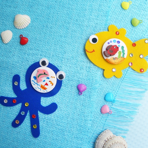 [탑키드]바다친구들 브로치(5set)거북이/꽃게/물고기/문어