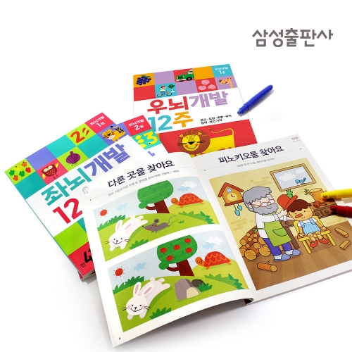 [삼성출판사] 좌뇌·우뇌 개발 12주 4권 세트(만 4세에 시작하는 두뇌 개발 워크북)