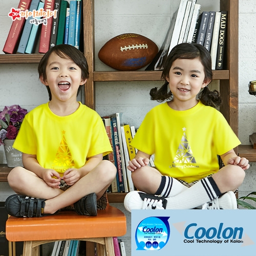 국내산 쿨론100％ 반짝반짝 포일 아트 반팔 티셔츠_메리크리스마스(골드실버)