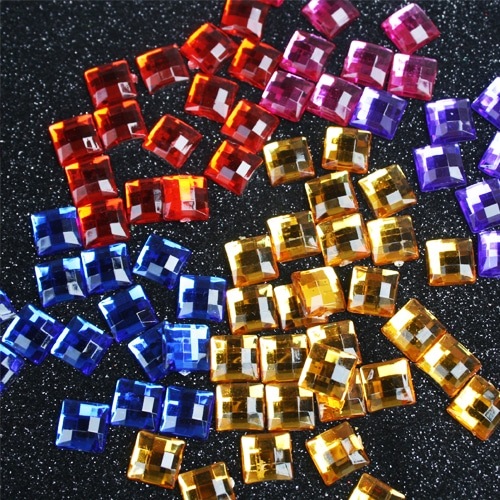 [탑키드] 큐빅 사각비즈(빨강,노랑,분홍,파랑,보라) 약 73개