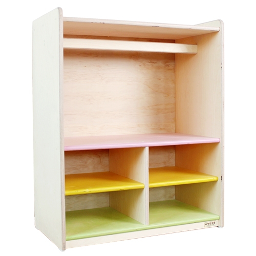 친환경 자작 원목 4인 옷걸이 사물함