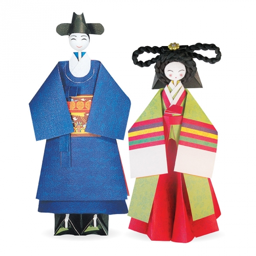 [색지청] 한국궁중의상 종이접기인형