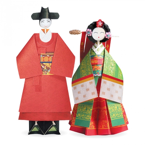 [색지청] 한국궁중의상 종이접기인형