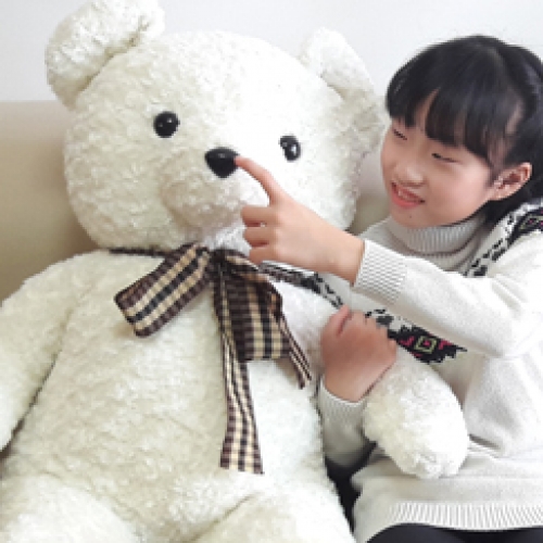 러브리본빅베어/핑크장미곰/국산/대형곰인형쿠션