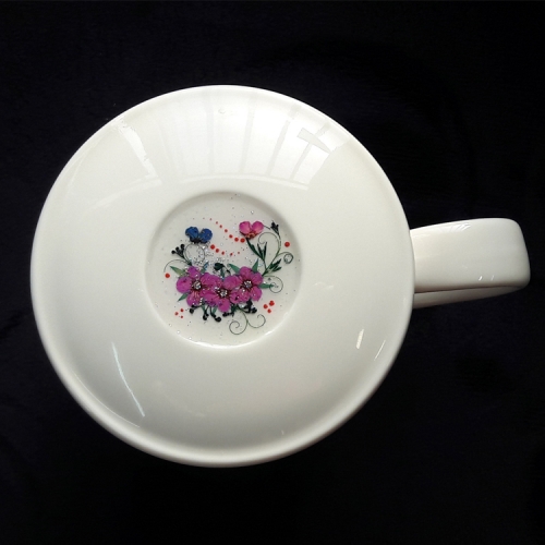 뚜껑머그컵/압화도자기머그잔