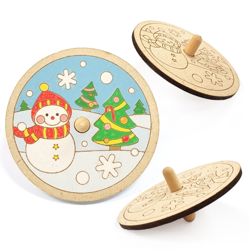 겨울 눈사람 나무팽이