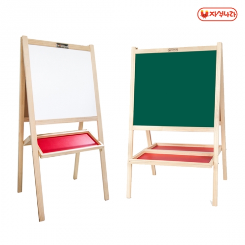 [자석나라] 접이식 양면이젤보드 (화이트자석보드+칠판자석보드)