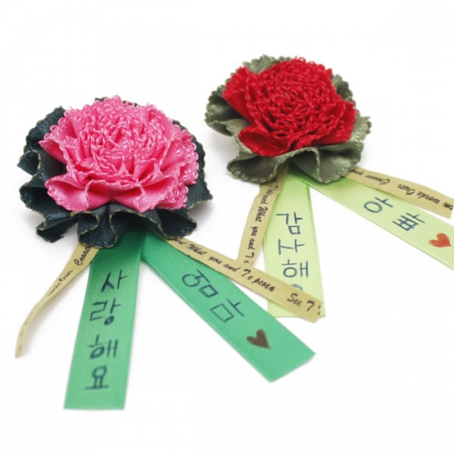 피코트 리본 카네이션(2개)