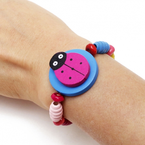 알록달록 나무비즈 팔찌(1개)