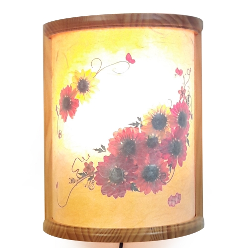 원목 한지반달벽등/우드/꽃누르미수공예벽스탠드