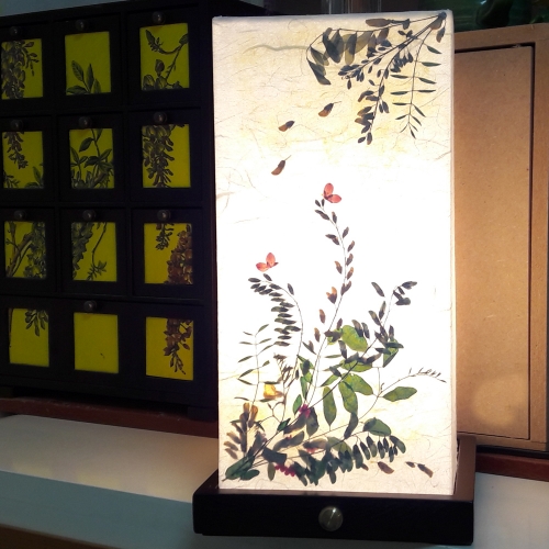 원목 아카시아한지등/자연의꽃을넣은수공예 한지등