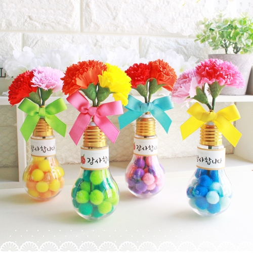 투명 전구 카네이션(5인)