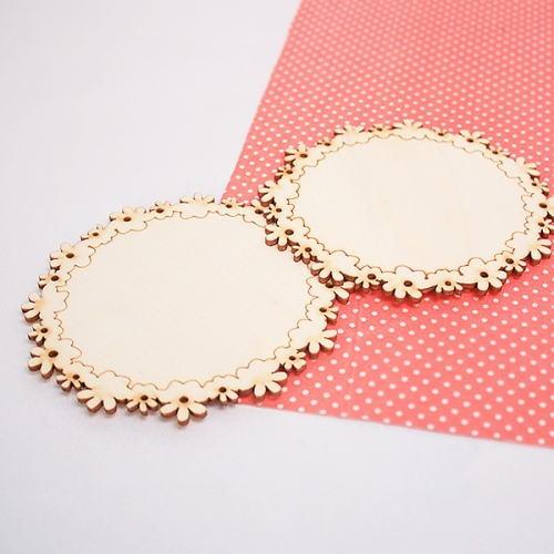 꽃모양 우드팬던트(군번줄포함)