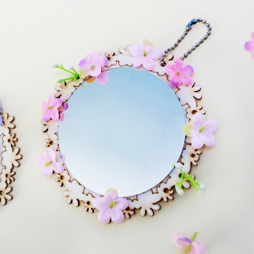 꽃모양 우드팬던트(군번줄포함)