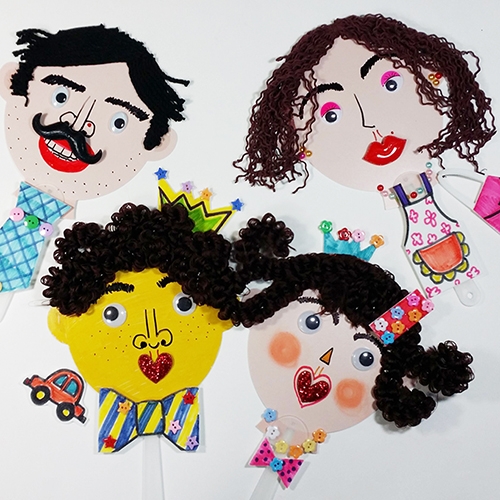 가족 얼굴 부채 (4종류)