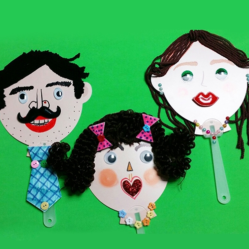 가족 얼굴 부채 (4종류)