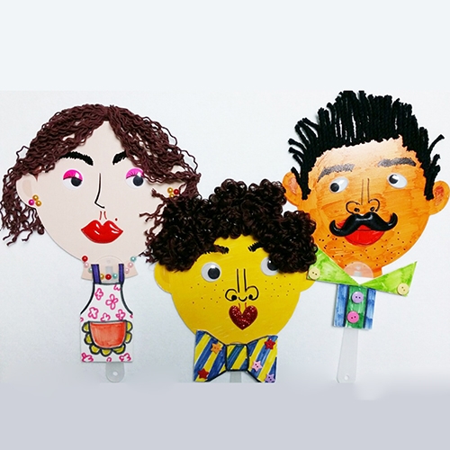 가족 얼굴 부채 (4종류)