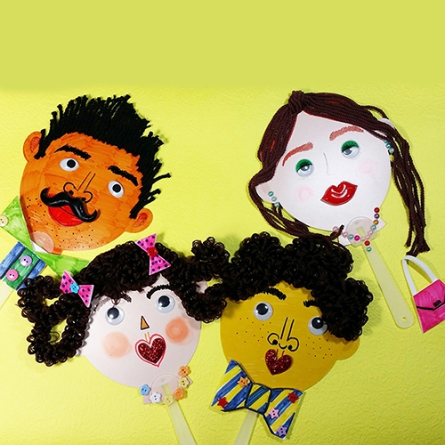 가족 얼굴 부채 (4종류)