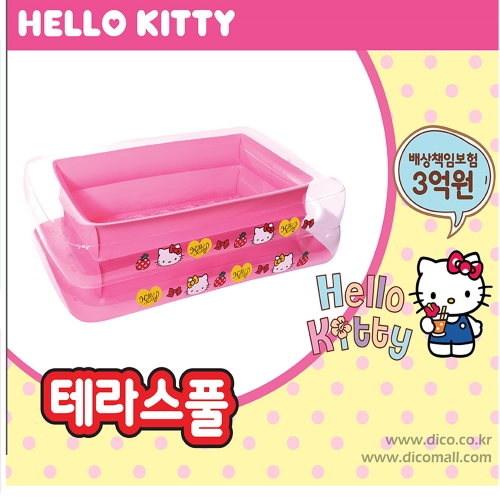 헬로키티 테라스 에어쿠션풀/사계절유아놀이터/물놀이풀/볼풀장겸용