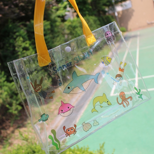 컬러손잡이 비치백(스티커포함)