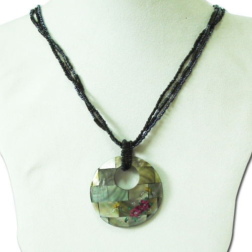 자개목걸이 도넛목걸이/수공예품선물/기념일 감사선물