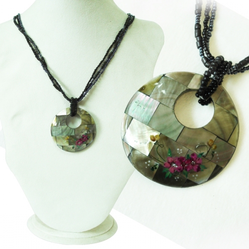 자개목걸이 도넛목걸이/수공예품선물/기념일 감사선물